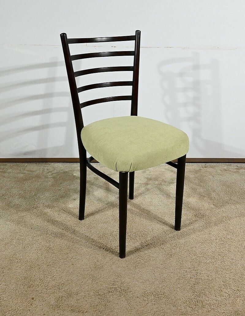 Suite Of 4 Scandinavian Chairs In Stained Wood – 1960 photo 1603.1451613899999