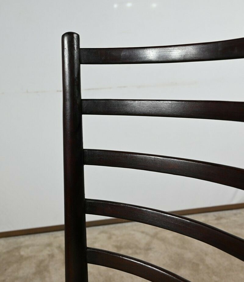 Suite Of 4 Scandinavian Chairs In Stained Wood – 1960 photo vintage