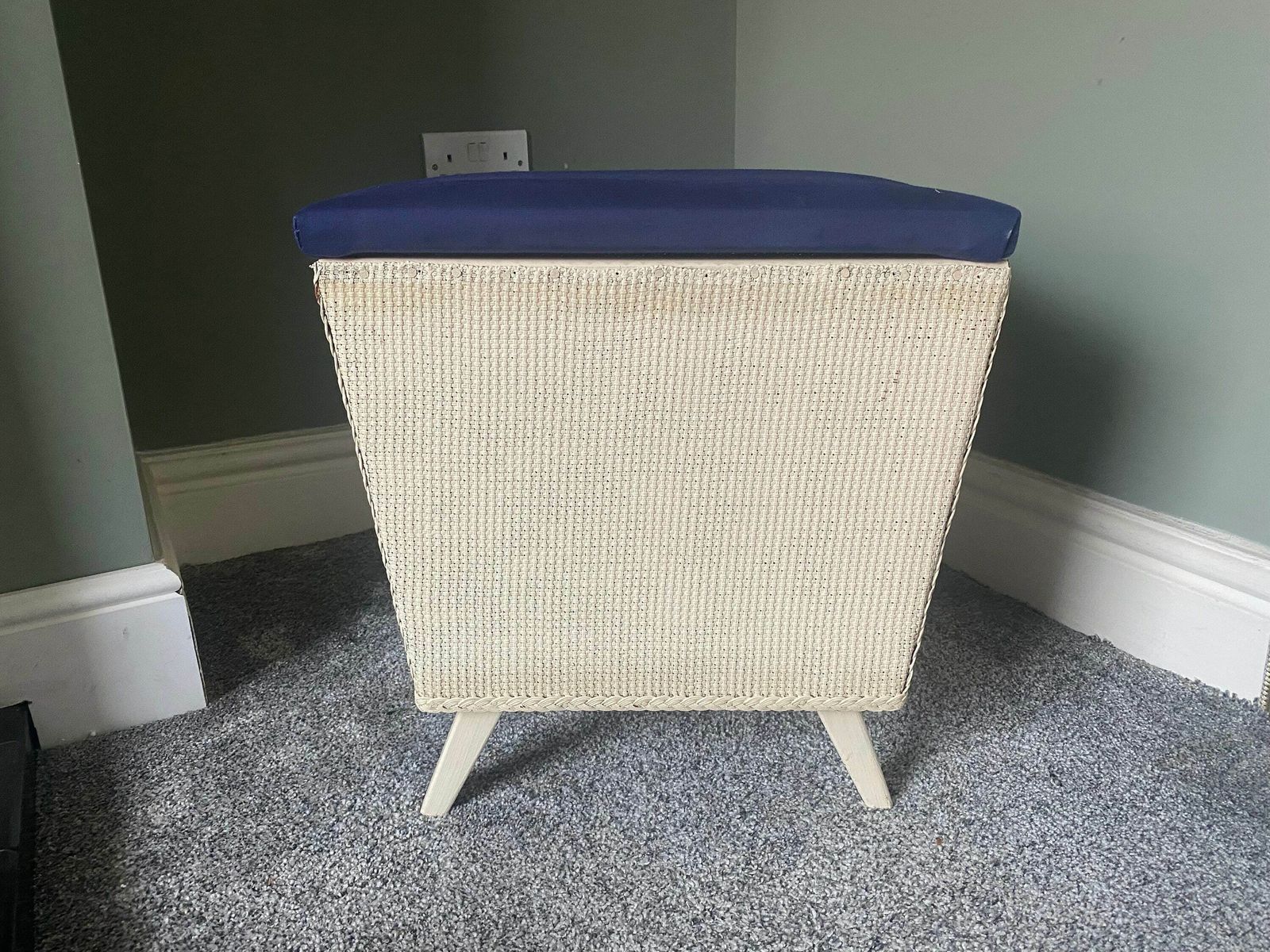 Lloyd Loom Style Linen Basket Ottoman Storagetrunk Wash Basket