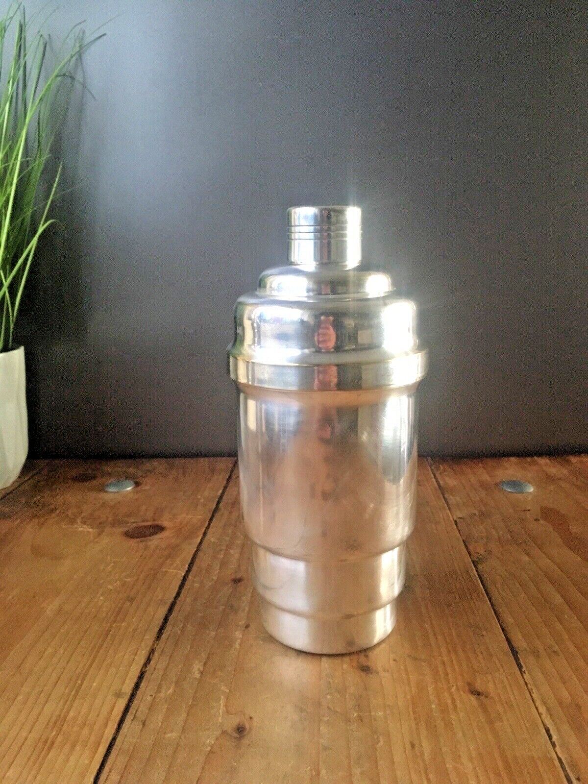 Superb French Antique Art Deco Stepped Silver Plated Cocktail Shaker Bar Cabinet photo for sale