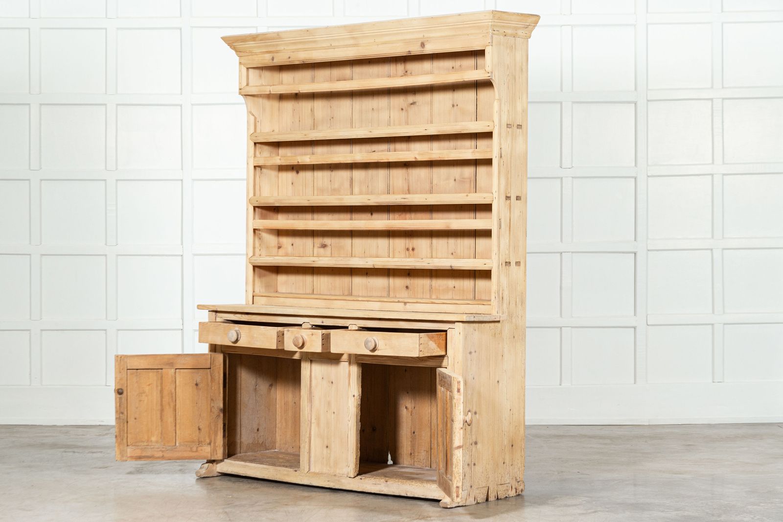 19thc Irish Pine Sled Foot Dresser photo for sale