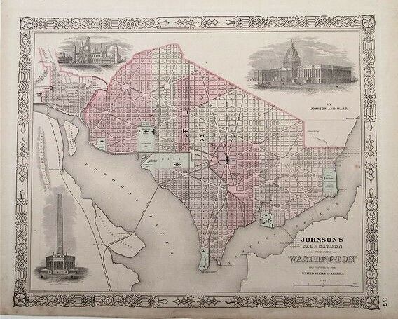 Johnson's Georgetown And The City Of Washington The Capital Of The United States Of America.