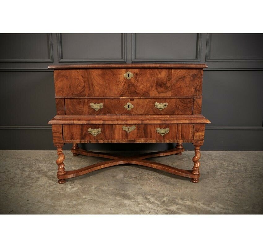 William & Mary Walnut Mule Chest On Stand photo Furniture