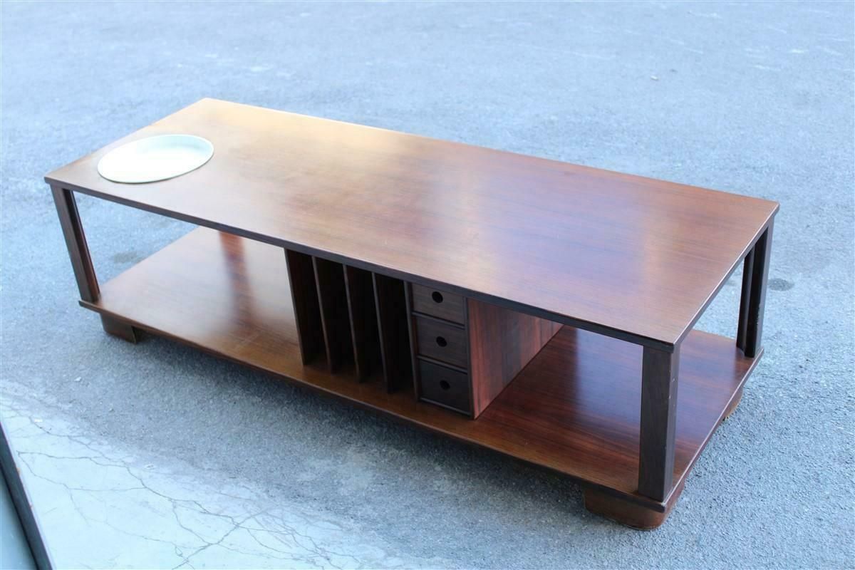 Low Tv Table With A Minimalist Mid Century Design, In Rational Style Design/One 1960 Teak photo for sale