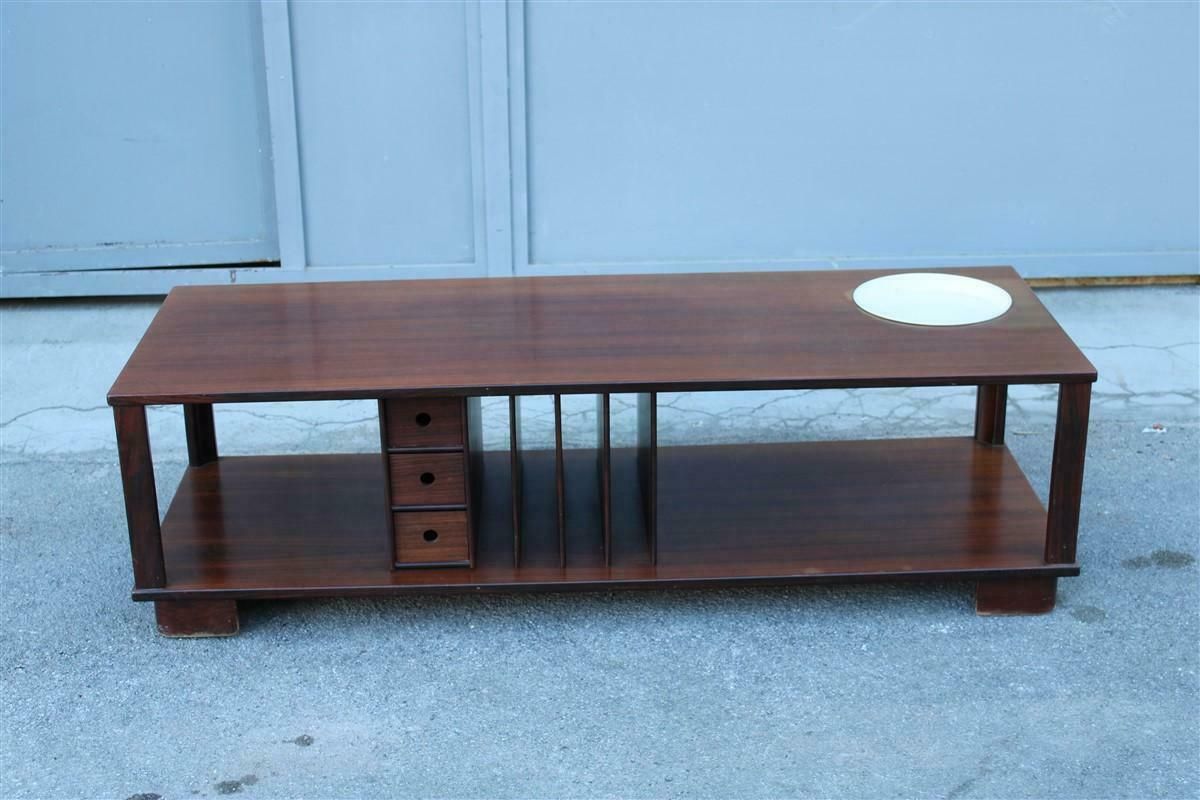Low Tv Table With A Minimalist Mid Century Design, In Rational Style Design/One 1960 Teak photo vinterior
