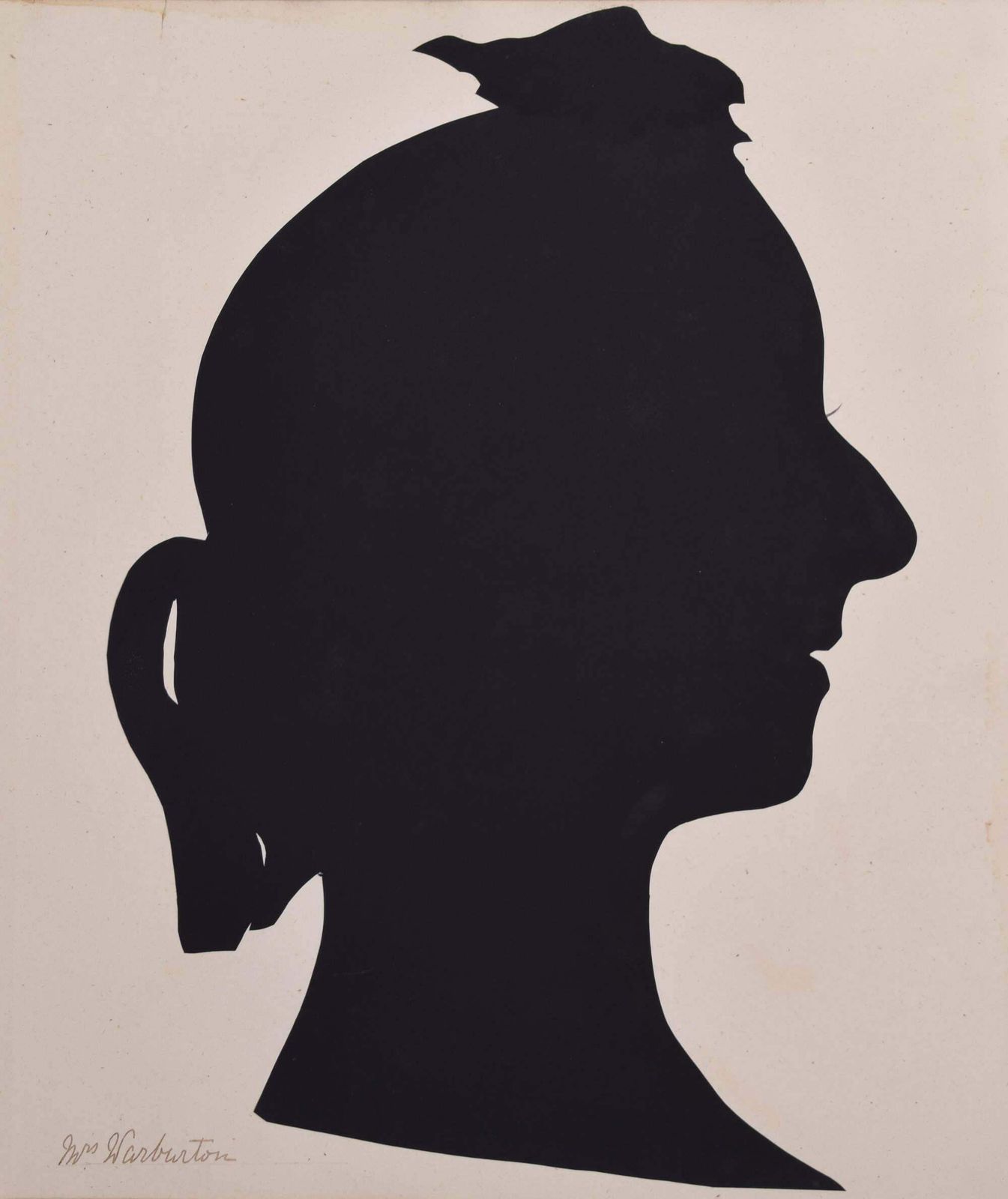 Unknown Nineteenth Century Silhouette Of A Lady: Mrs Warburton Circa 1870
