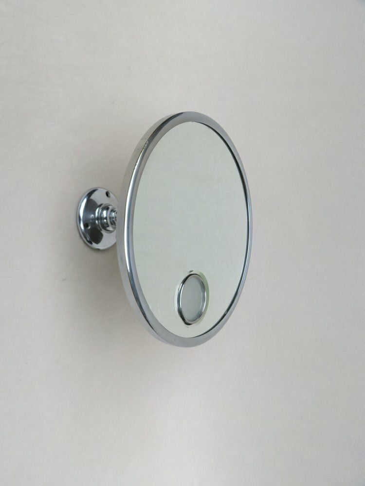 Chrome Plated Illuminated Wall Mirror, Magnifying, From Le Mirophar Brot Déposé, France, 1950s photo 2041.7
