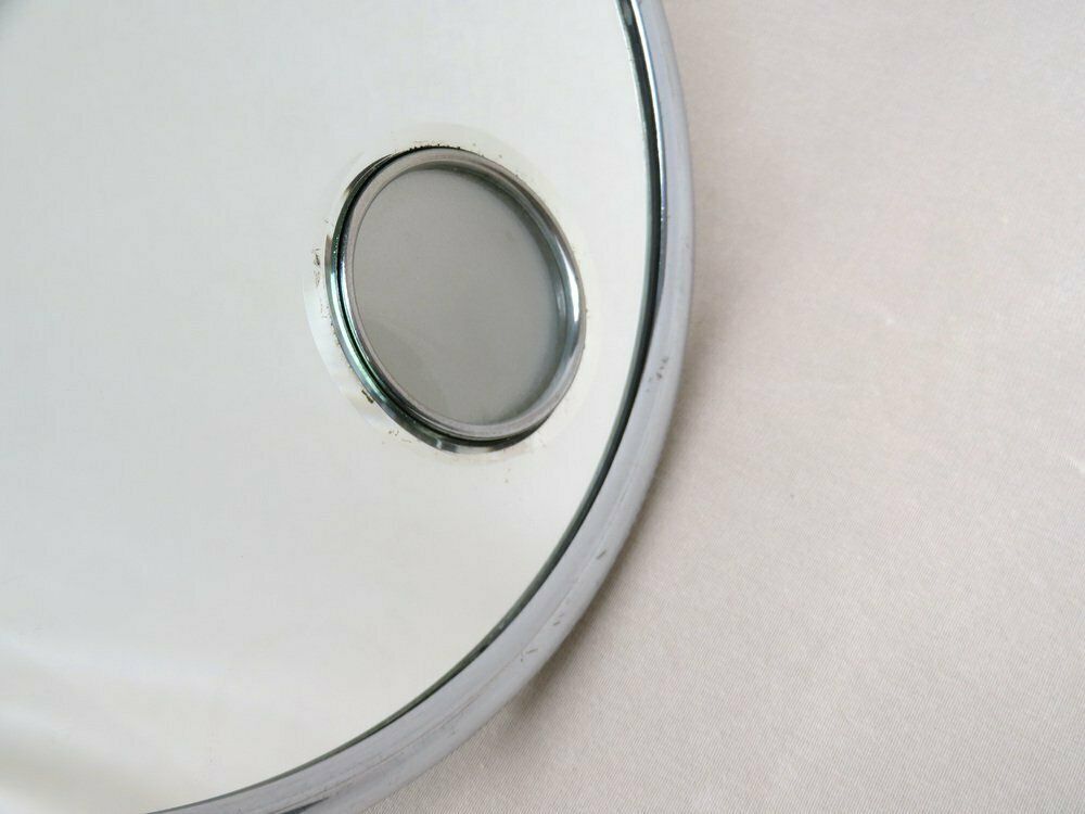 photo for sale Chrome Plated Illuminated Wall Mirror, Magnifying, From Le Mirophar Brot Déposé, France, 1950s