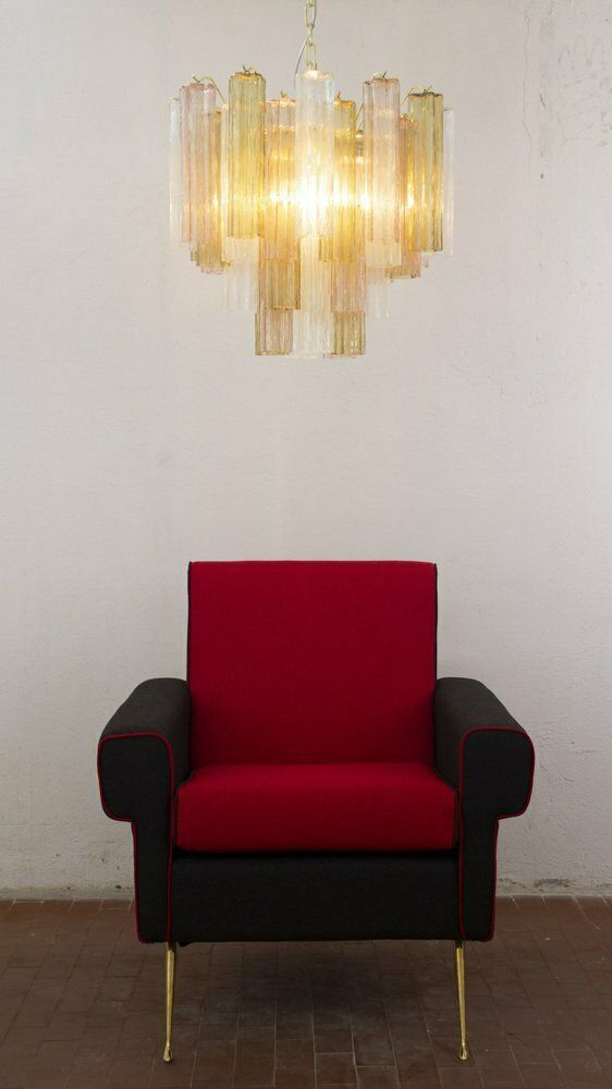 Tronchi Chandelier In Multicolored Murano Glass, Italy, 1990s photo vintage