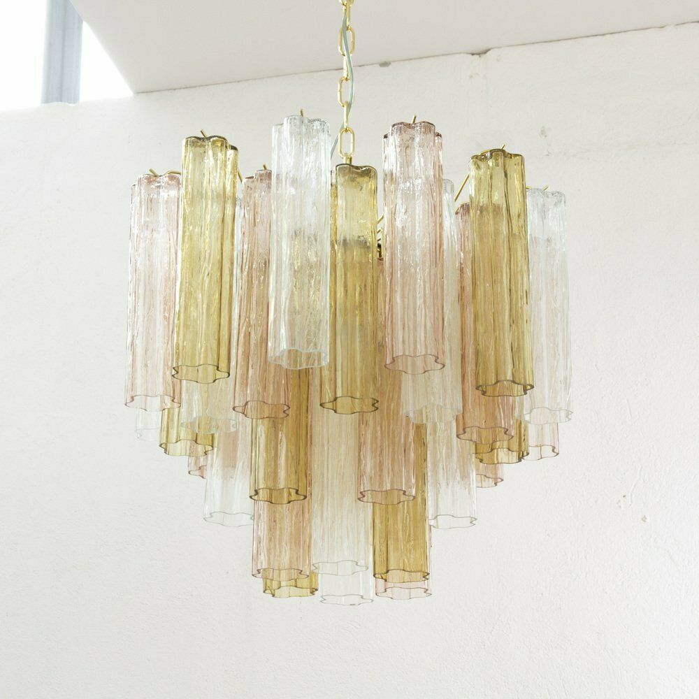Lighting Tronchi Chandelier In Multicolored Murano Glass, Italy, 1990s photo