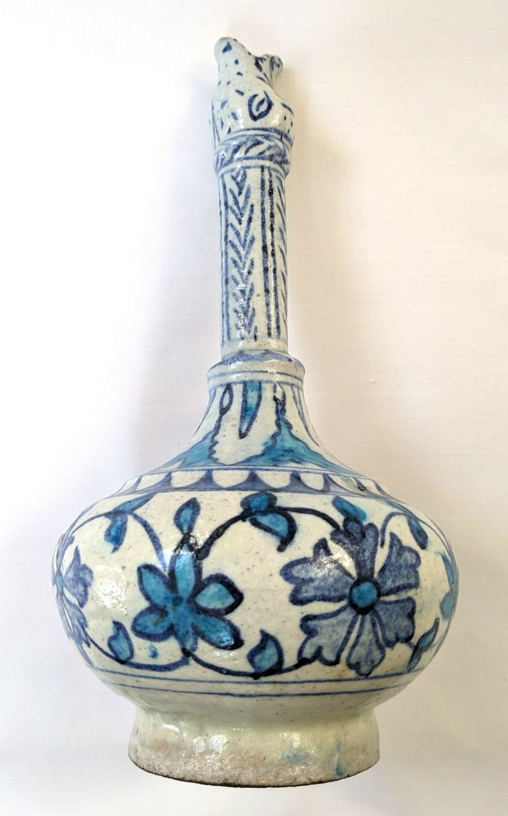 Home Decor Antique Islamic Indian Animal Face Spouted Surahi Vase photo