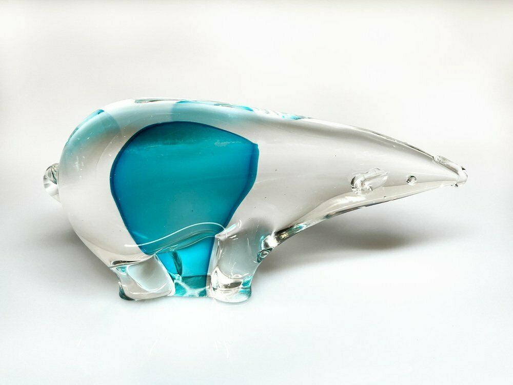 Tapir Figure In Sommerso Murano Glass By Ghisetti, Italy photo furniture