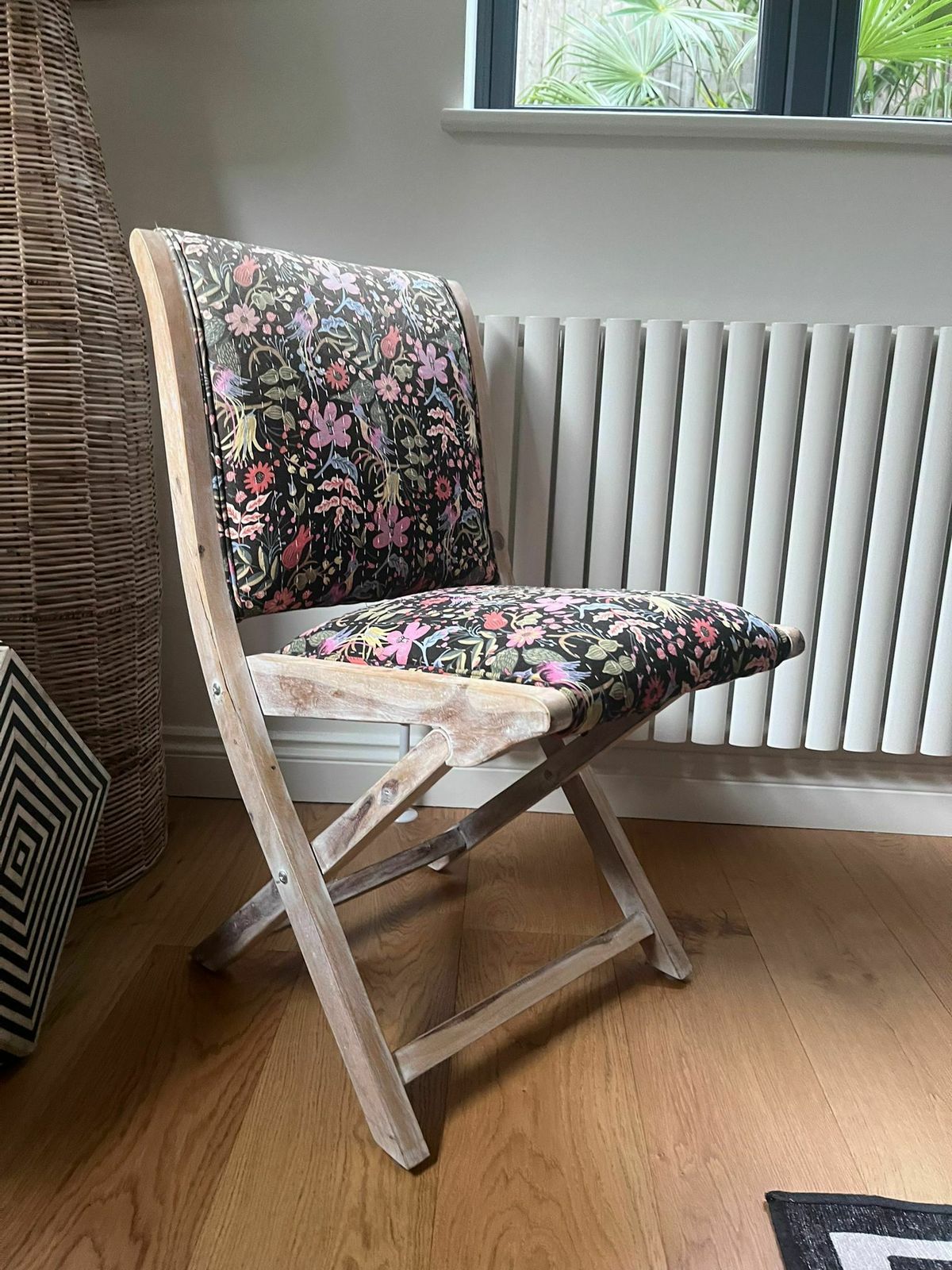 Anthropologie Chair With Black Motifs photo furniture