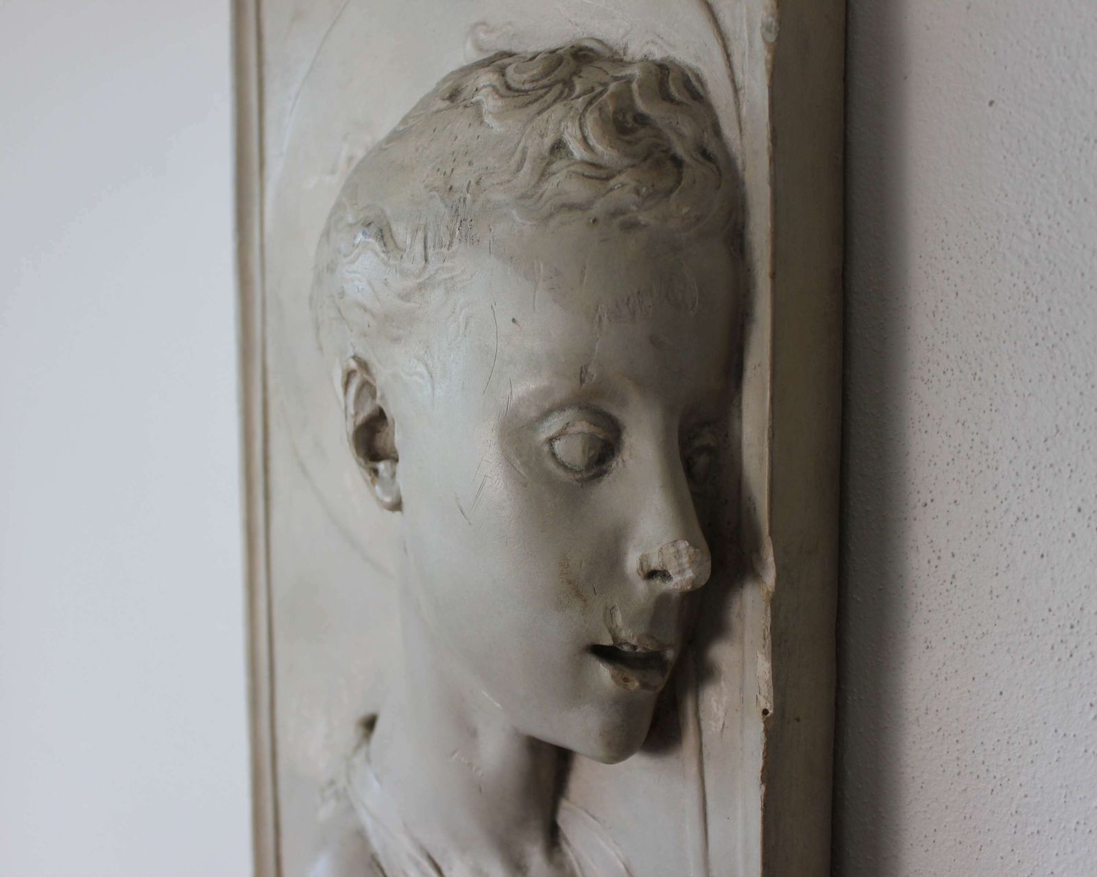 A Young Saint Plaque, 1800s, Antique photo Art