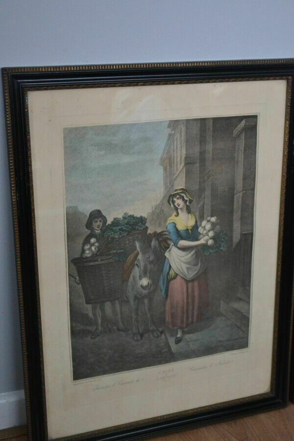 Pair Antique Cries Of London Etchings photo furniture