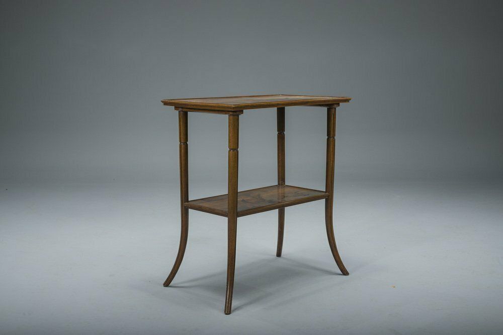French Art Nouveau Inlaid Table By Emile Galle, 1900s photo vinterior