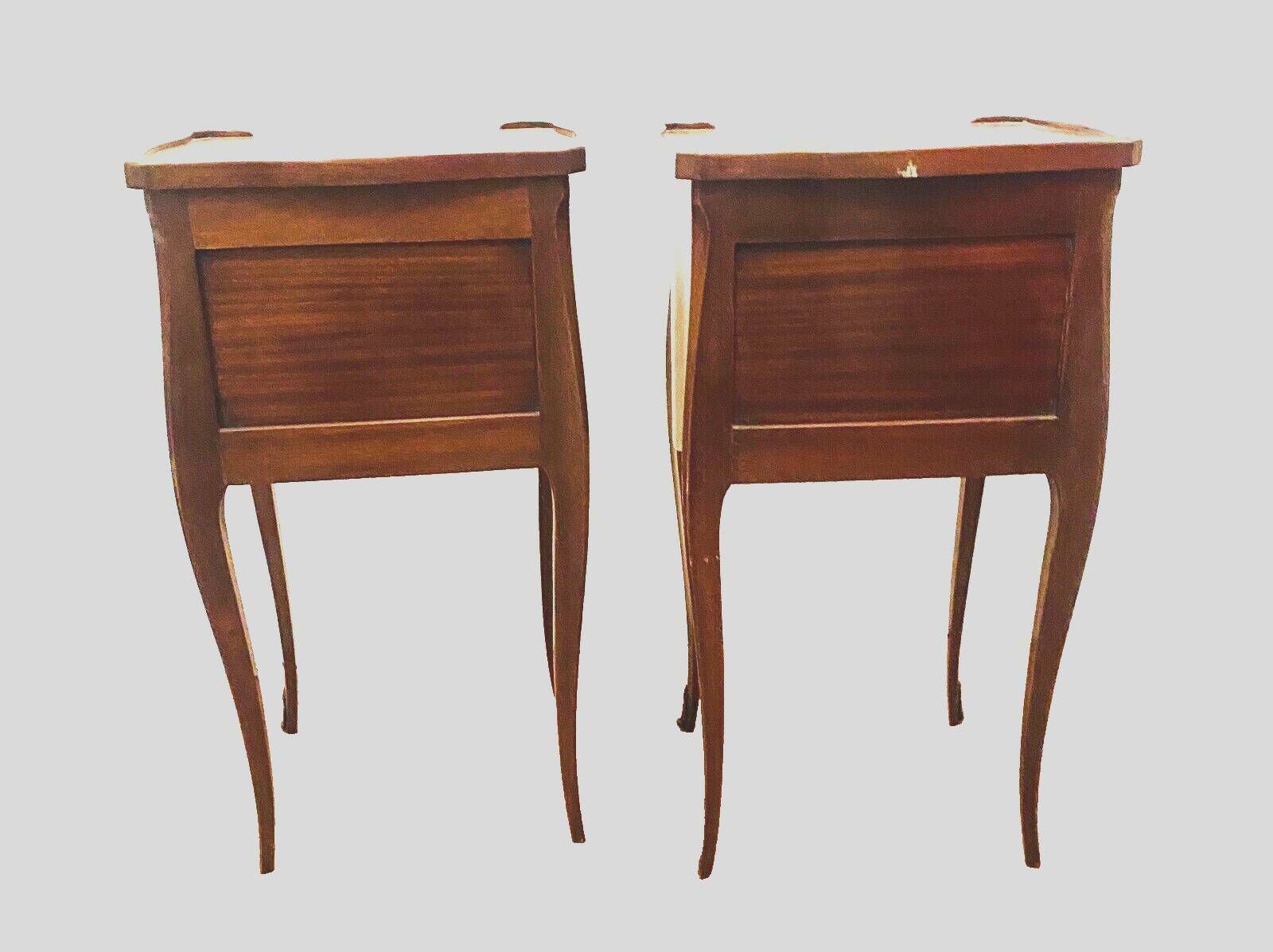 Suite Of Two Louis XV Style Bedside Tables In Mahogany And Rosewood 20th Century photo 470.1895
