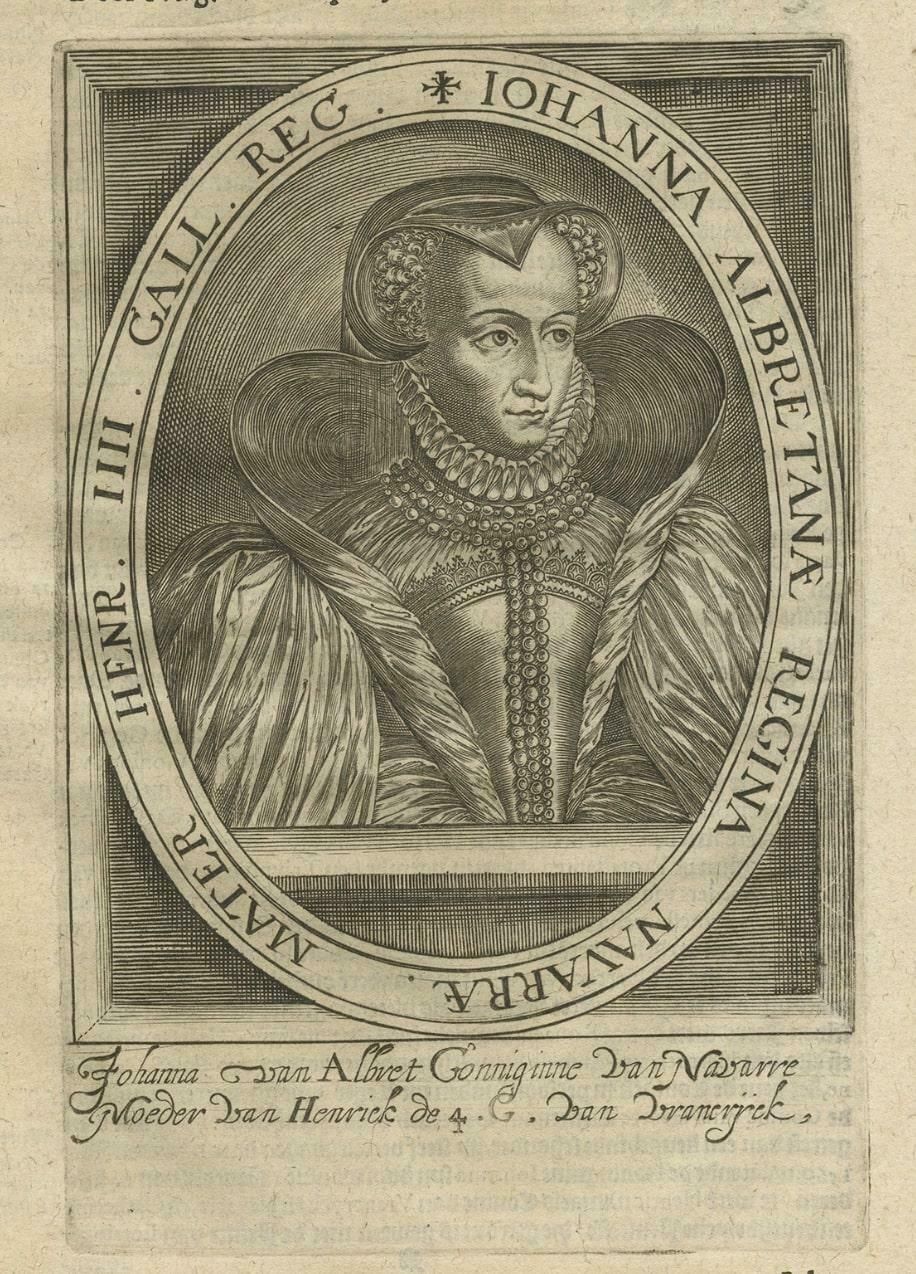 Antique Portrait Of Joan Of Navarre, Queen Of England, 1615 photo 262.0