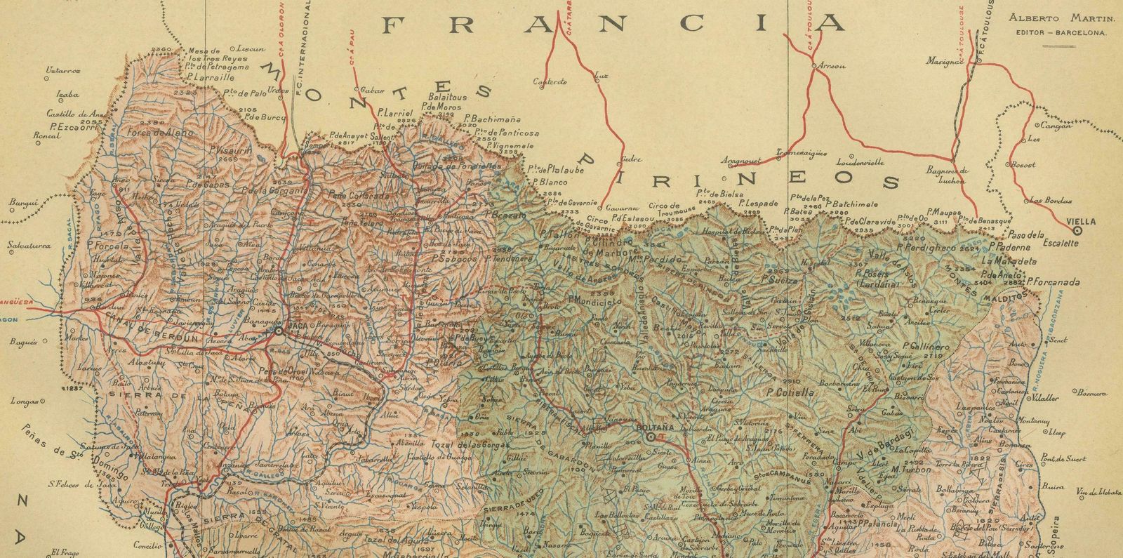 Huesca 1901: A Geographic Overview Of Aragon's Northern Frontier In Spain photo for sale