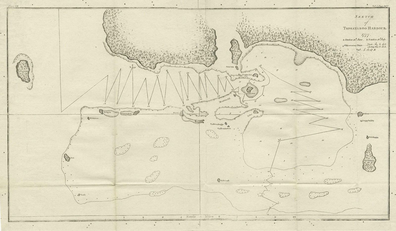 Antique Map Of The Harbour Of Tongatabu By Cook, C.1783 photo for sale