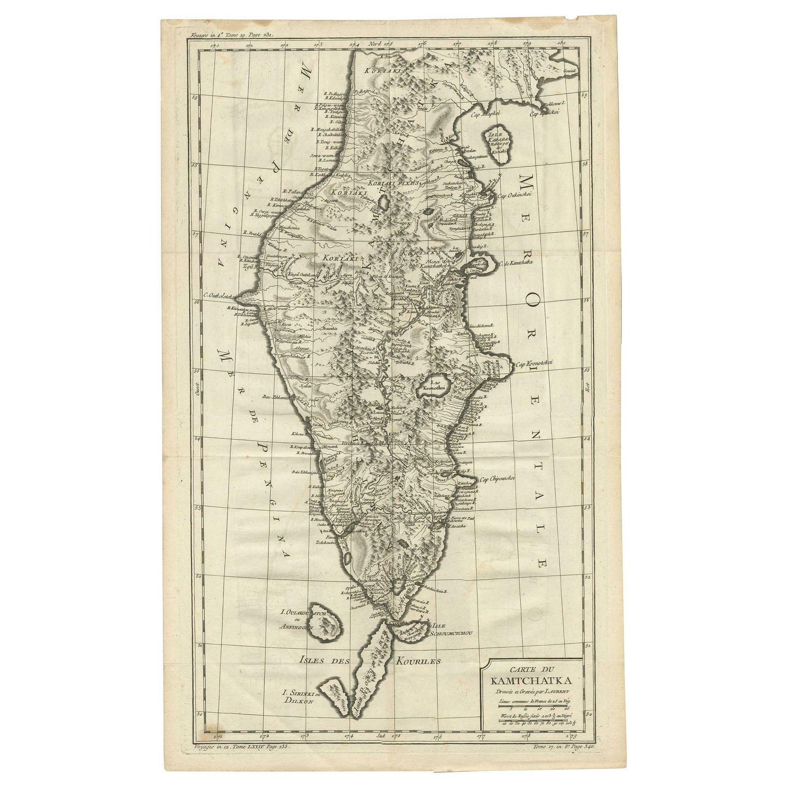 Antique Map Of Kamchatka By Bellin, '1757'