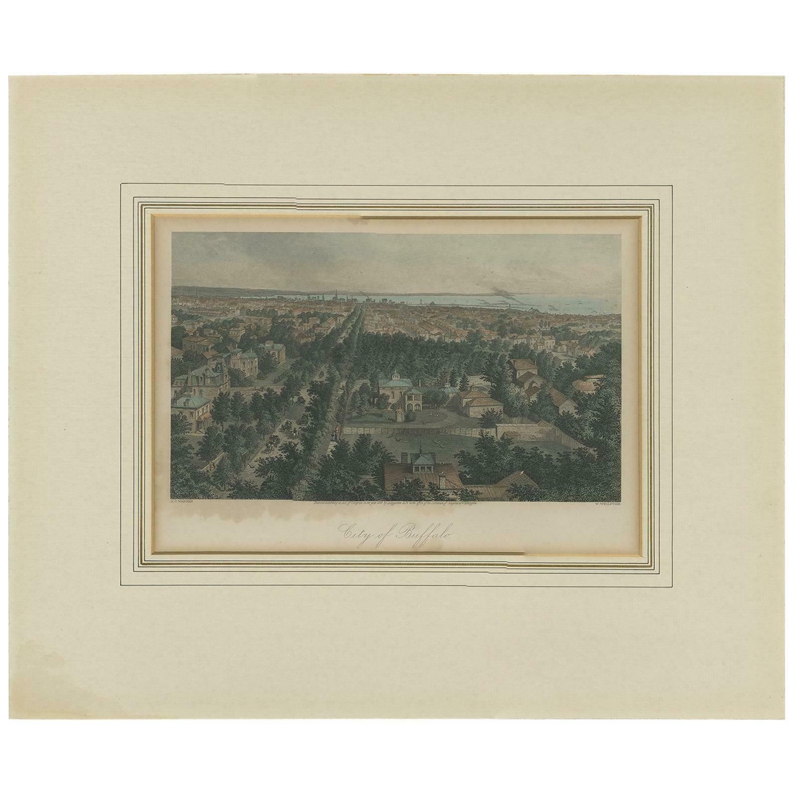Antique Print Of The City Of Buffalo By Appleton, 1872