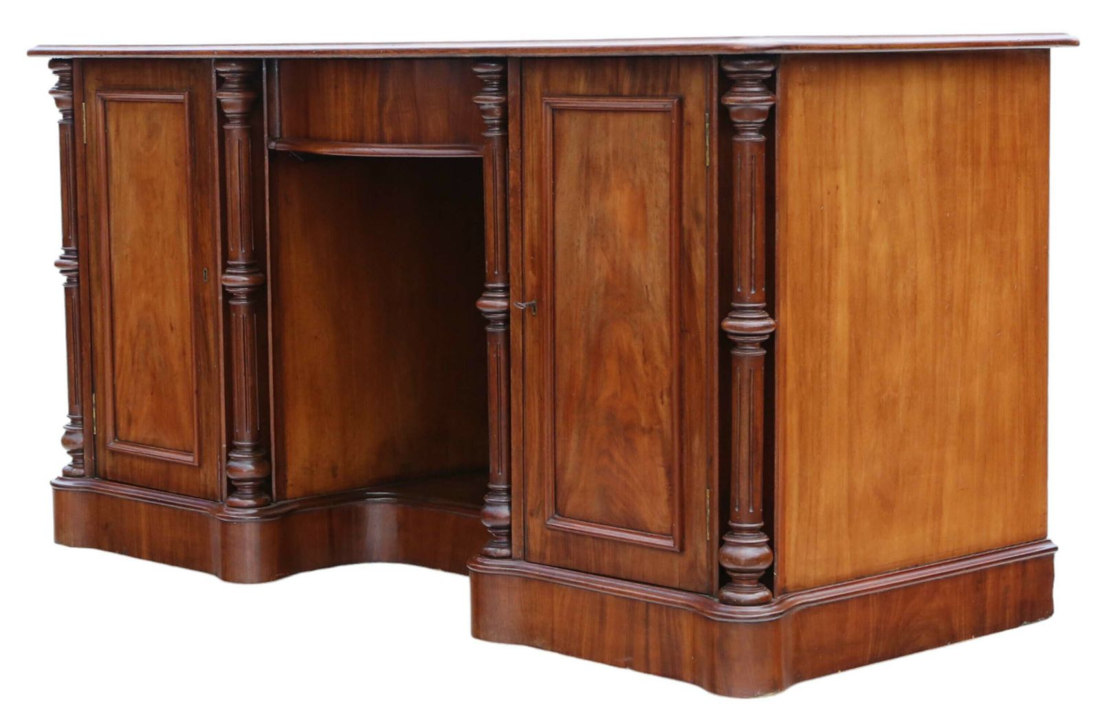 Antique Fine Quality Large 19th Century Mahogany Twin Pedestal Desk, Dressing Or Writing Table photo Furniture
