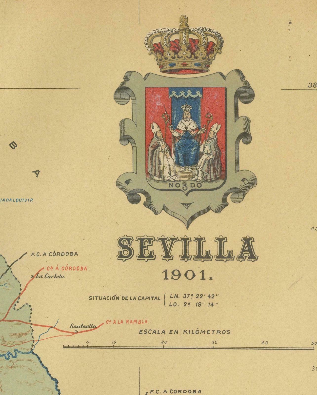 Map Of Sevilla Province, 1901: A Depiction Of The Spanish Cultural Heartland photo Art