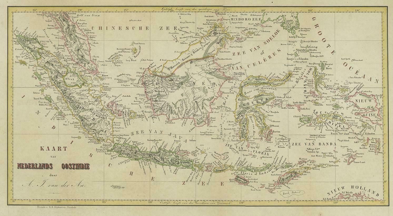 Antique Map Of The East Indies By Van Der Aa '1849' photo furniture