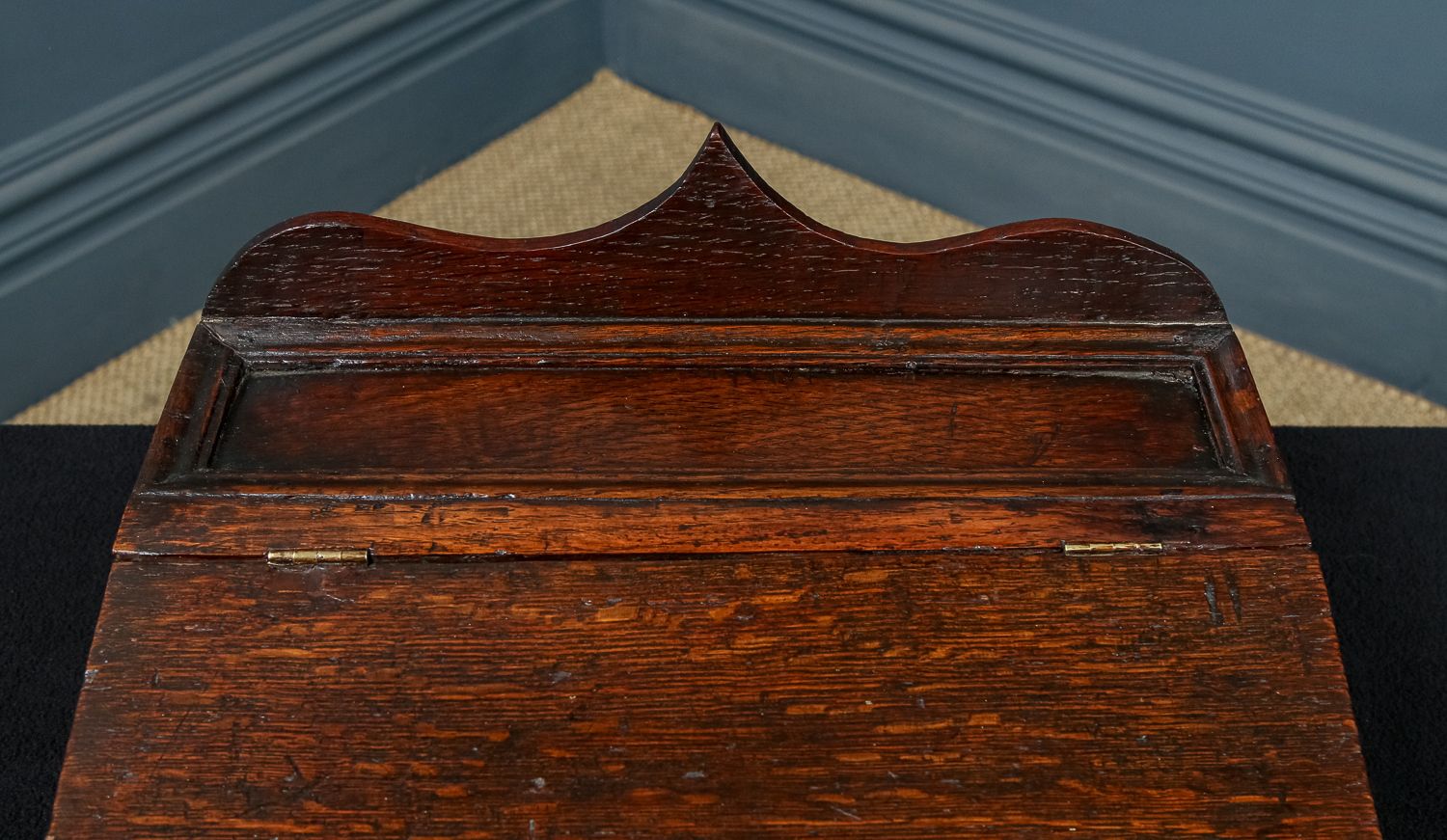 Small English 18th Century Georgian Oak Sloped Writing / Stationery / Letter Box / Chest (Circa 1790) photo vintage