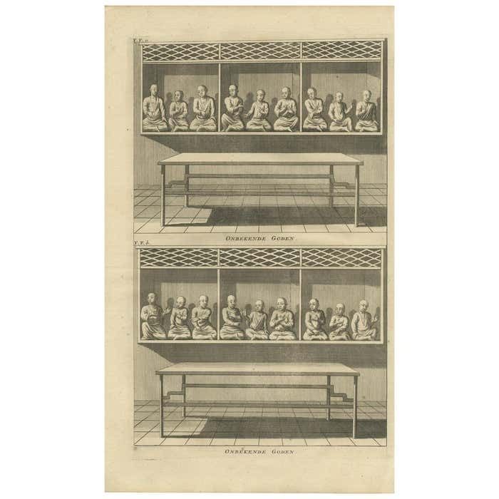 Antique Print Of Unidentified Gods By Valentijn, 1726
