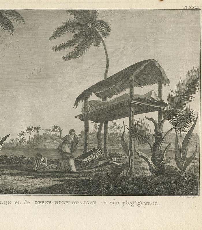 Antique Print Of A Funeral Ritual By Cook, 1803 photo Art
