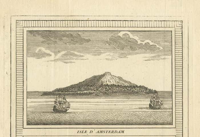 Antique Print Of Amsterdam And St. Paul Island By Bellin '1753' photo furniture