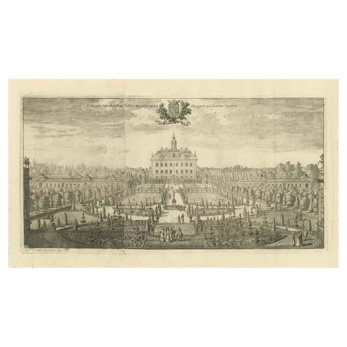 The Ekolsund Castle And Gardens In Sweden In Swidde's 1695 Engraving