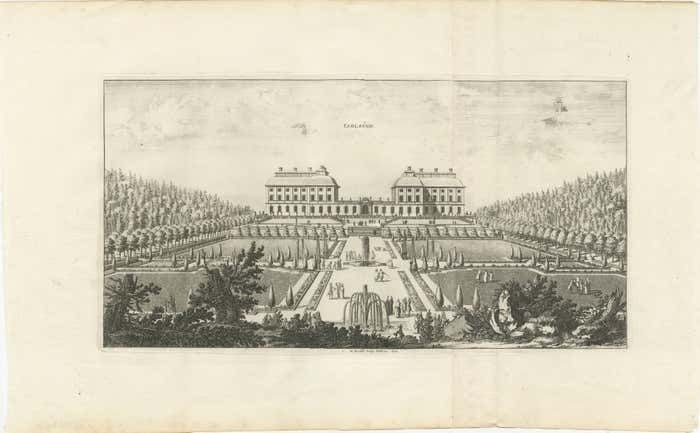The Ekolsund Castle And Gardens In Sweden In Swidde's 1695 Engraving photo furniture