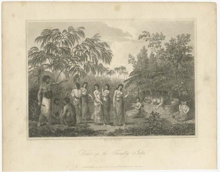 Rhythms Of The Pacific: A Communal Dance In Tonga, Engraving Published In 1812 photo furniture