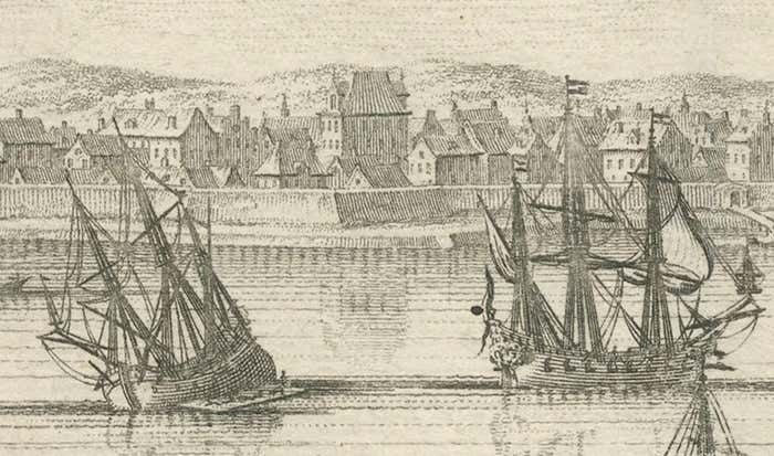 Maritime Majesty: The 17th Century Skyline Of Kalmar In Sweden, 1693 photo for sale