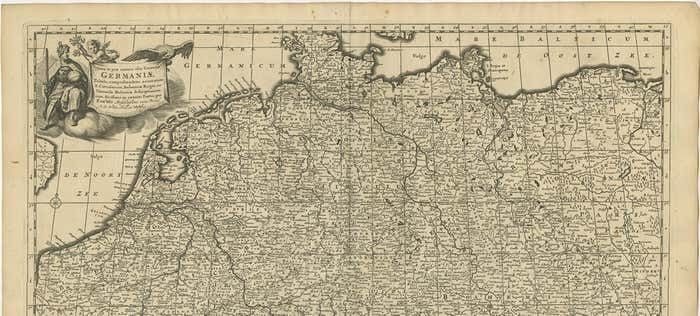 Antique Map Of Central Europe "Centered On Germany" By F. De Wit, Circa 1680 photo Art