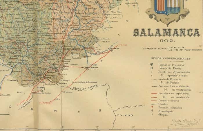 1902 Cartographic View Of Salamanca: The Golden Province Of Spain photo Art