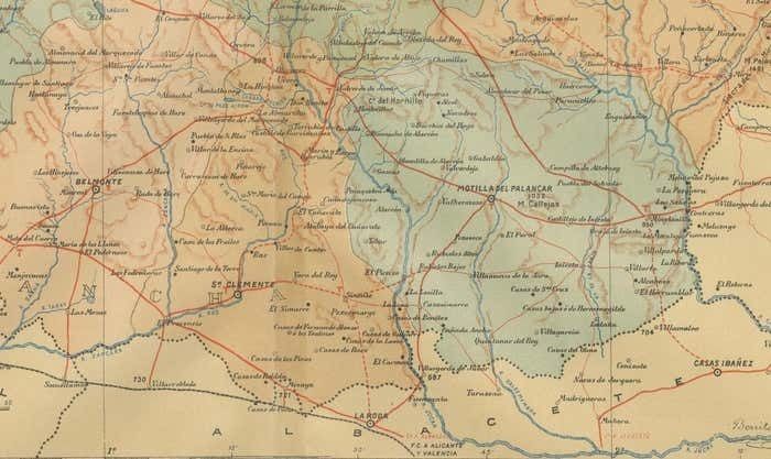 Cuenca 1901: A Historical Cartographic Detailing Of High Plains And Mountains photo furniture