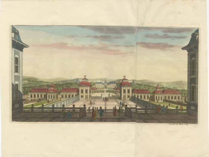 Salsta Castle In Pastoral Uppland, Sweden: A Dahlberg Engraving, 1694 photo furniture