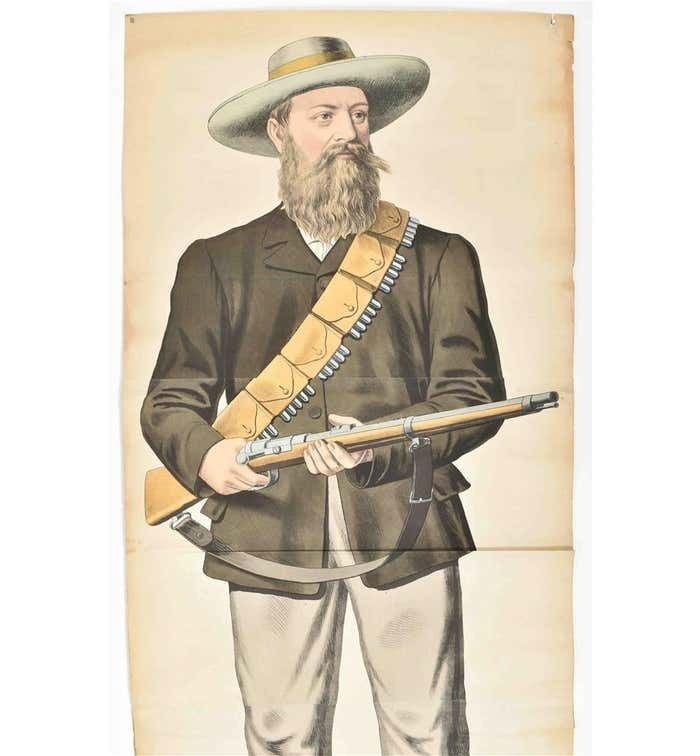 American Soldier In Regalia: A Turn Of The Century Chromolithographic Portrait photo for sale