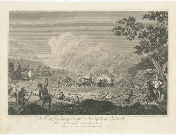 Confrontation And Culture: Samoan Warrior Engagement, Published In 1820 photo furniture
