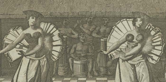 Celebration Of Tahitian Culture: Traditional Dance At Otaheite, Circa 1785 photo 109.0