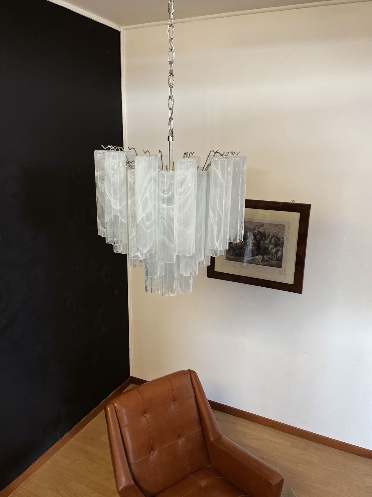 Fantastic Glass Tube Chandelier   36 Alabaster White Glasses photo buy