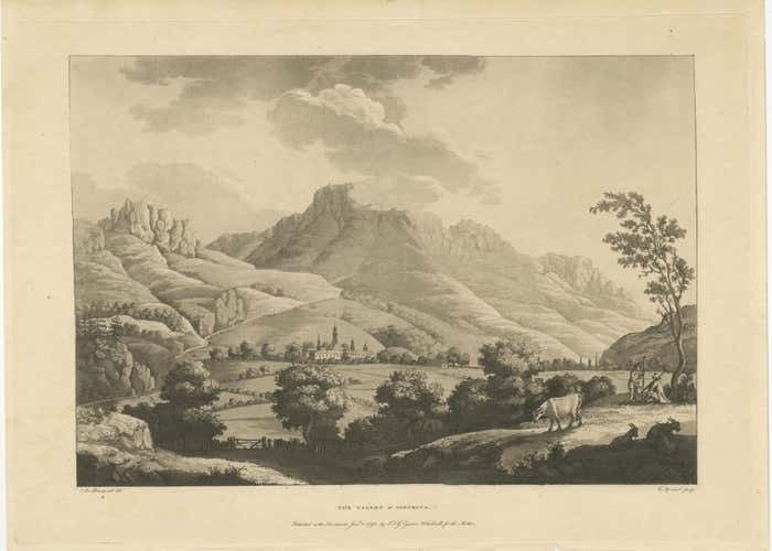 The Valley Of Inspruck: An 18th Century Engraved Perspective, 1792 photo furniture