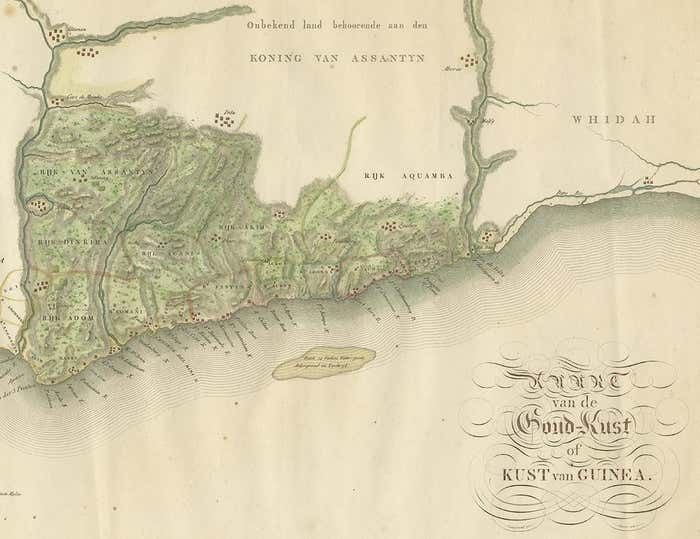 Antique Map Of The Dutch Gold Coast In Africa By Van Den Bosch '1818 photo Art