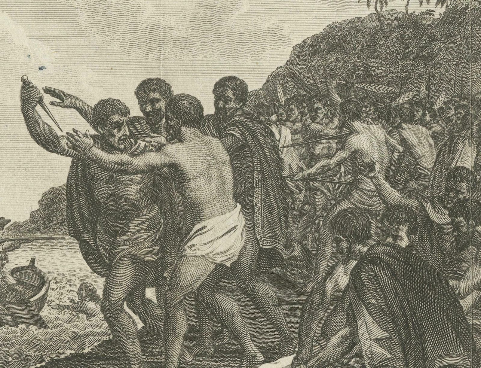Engraving Of The Death Of Captain James Cook At Kealakekua Bay, Hawaii, 1784 photo furniture