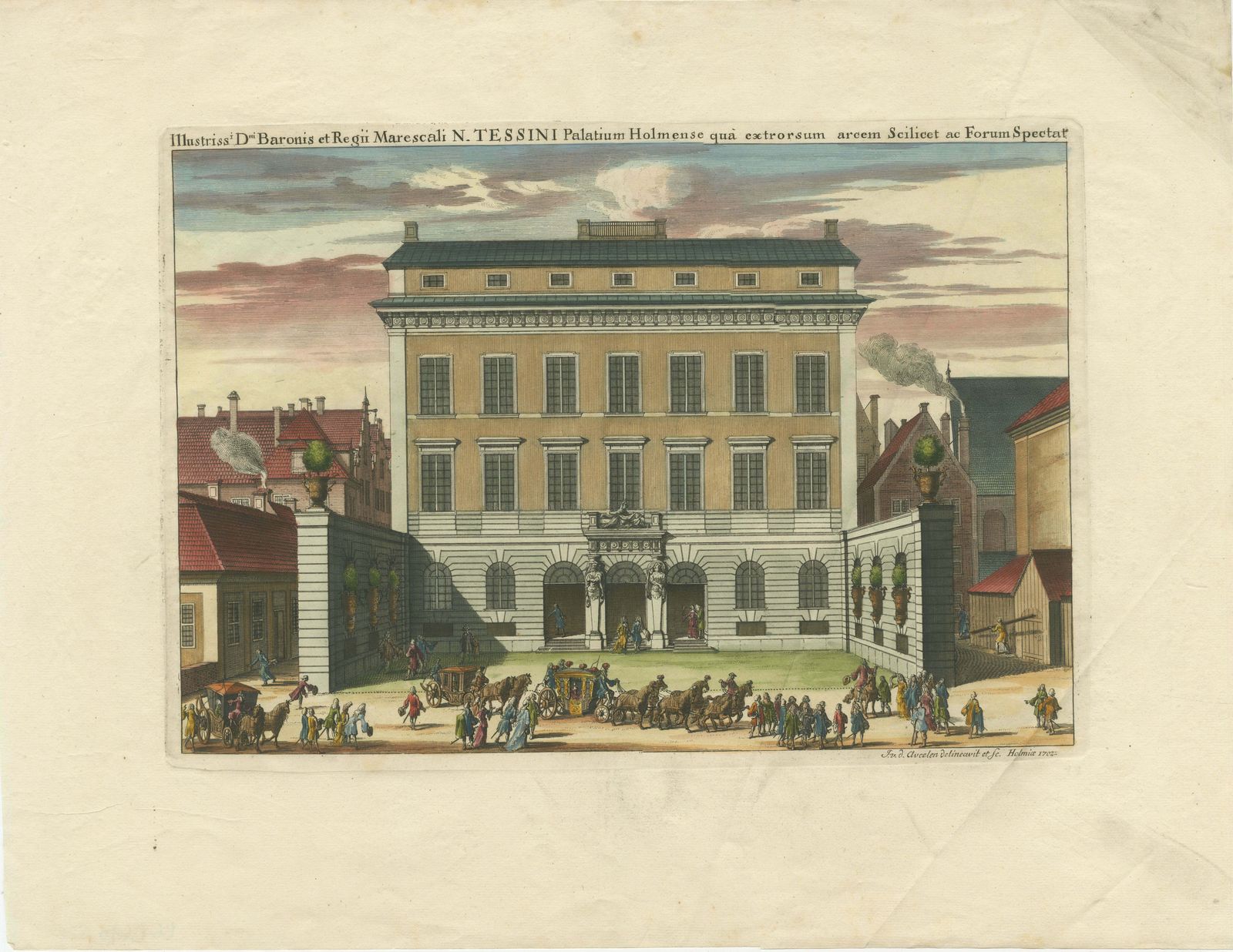 Baroque Dignity: Tessin Palace In Stockholm Captured By J. Van Den Aveelen, 1702 photo Art