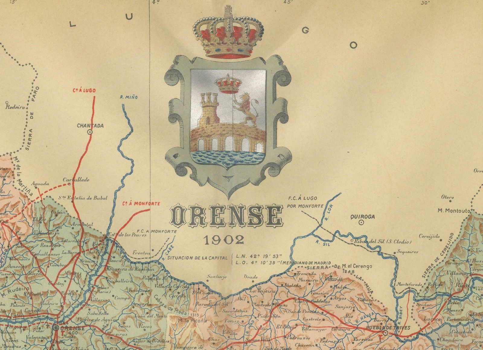 Orense In Depth: A 1902 Topographical Map Of Galicia's Mountainous Province photo 337.0